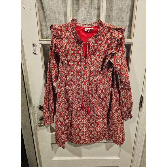 &Merci Dresses & Skirts - &Merci‎ Red Patterned Longsleeve Dress Women's Size Small